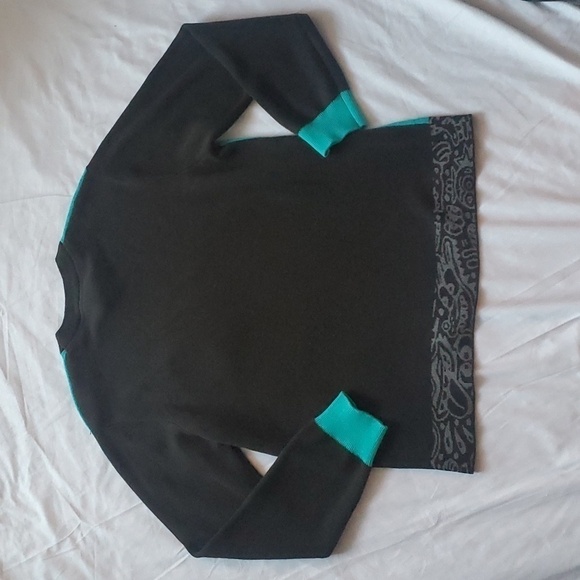 NWOT KILLER ACID X THE BINDLE CONSPIRACY World Wide Mens Teal & Black Sweater - Picture 11 of 12
